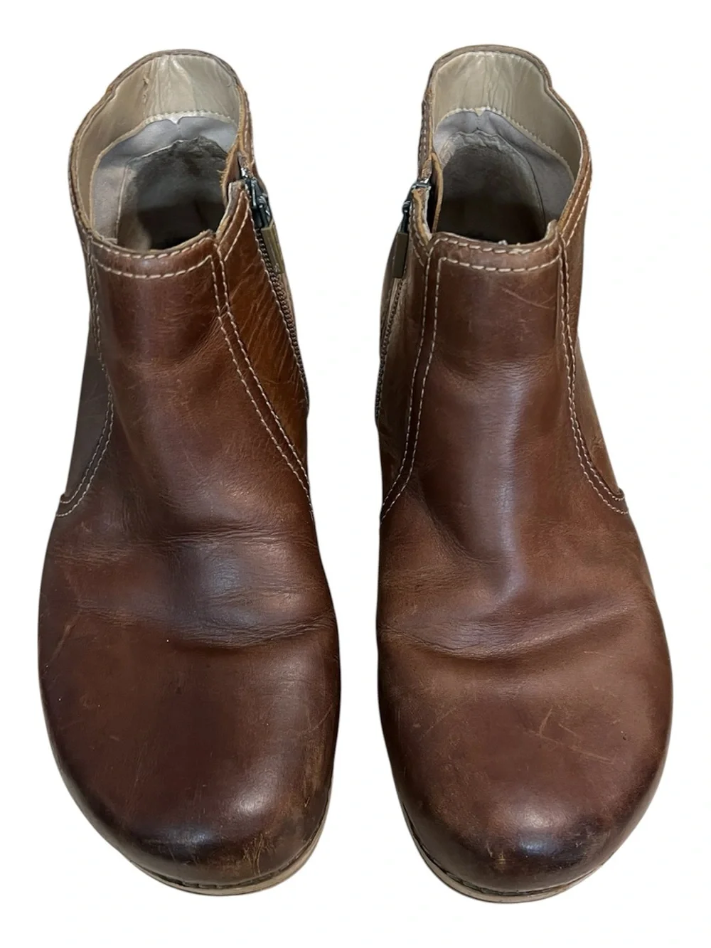 Dansko Ankle Booties Brown Leather Size 40 9.5/10